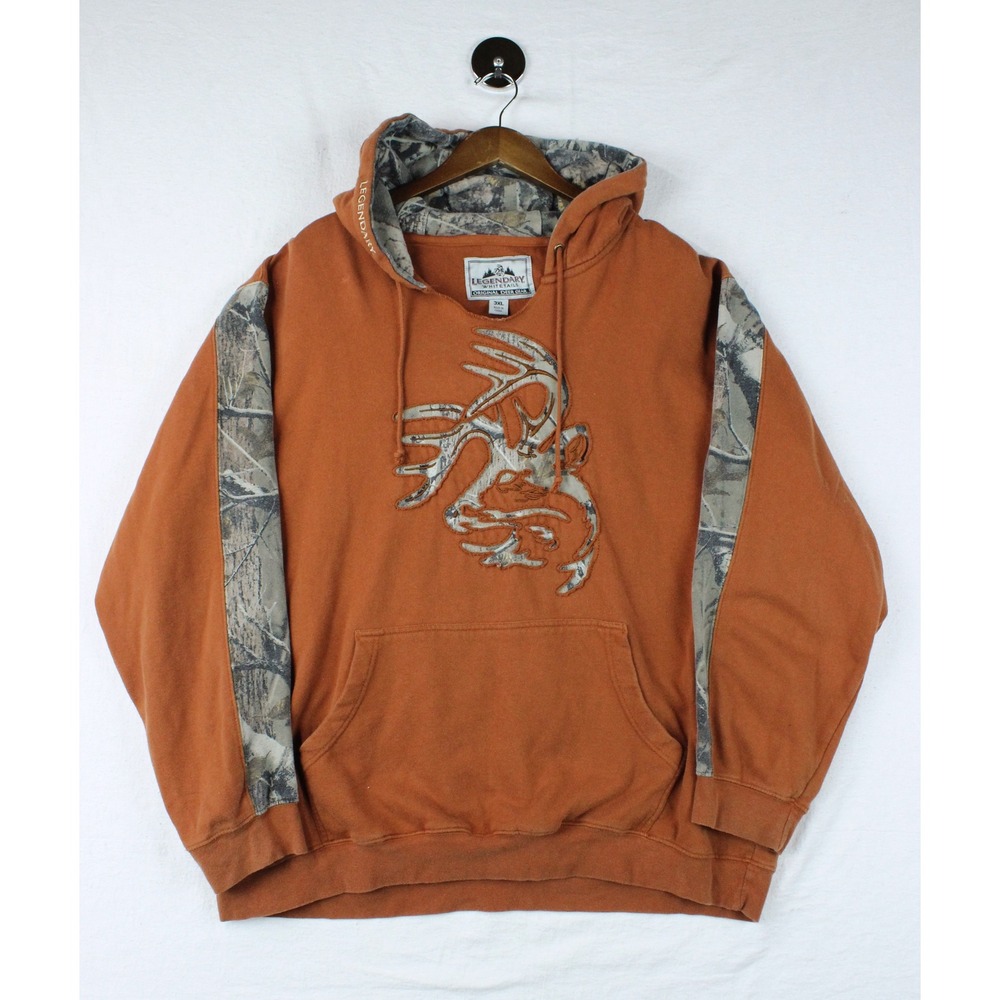Men's 3XL Legendary Whitetails Camo Hoodie Orange & FREE Wrangler Riggs Tee